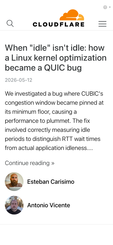 Cloudflare — Blog - mobile