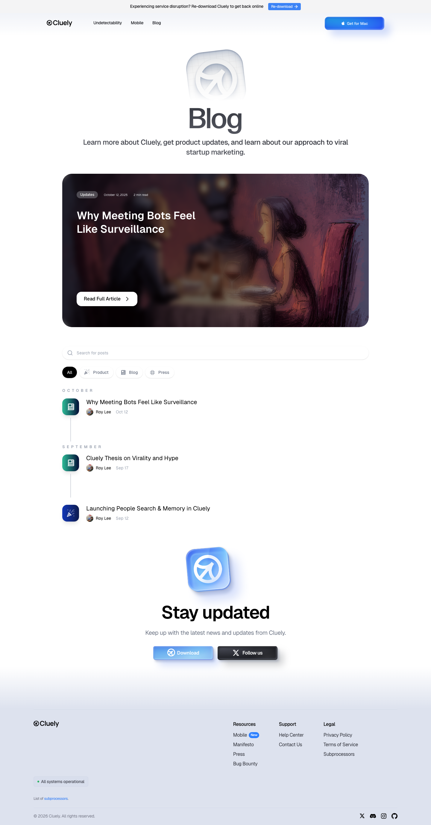 Cluely — Blog - full page scroll