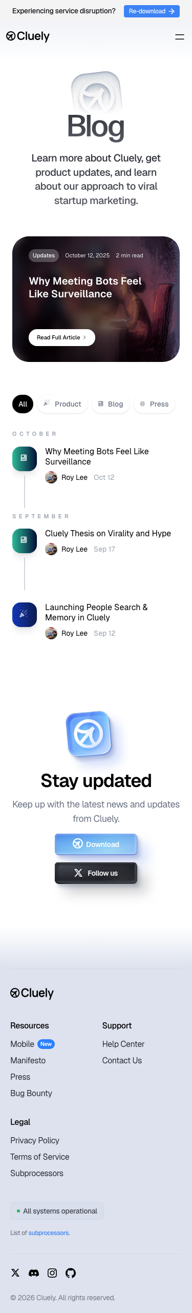 Cluely — Blog - mobile full page