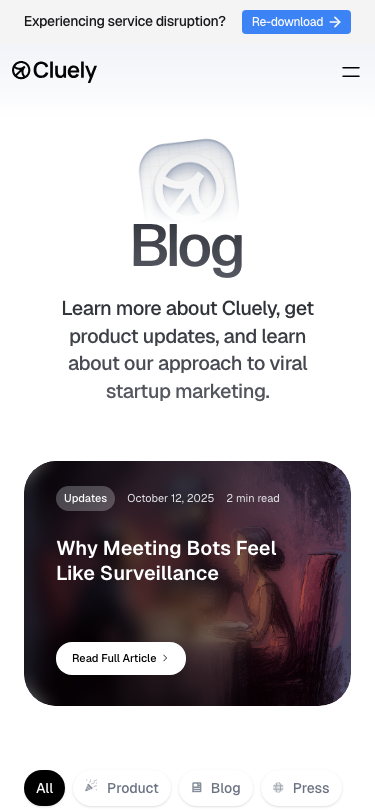 Cluely — Blog - mobile