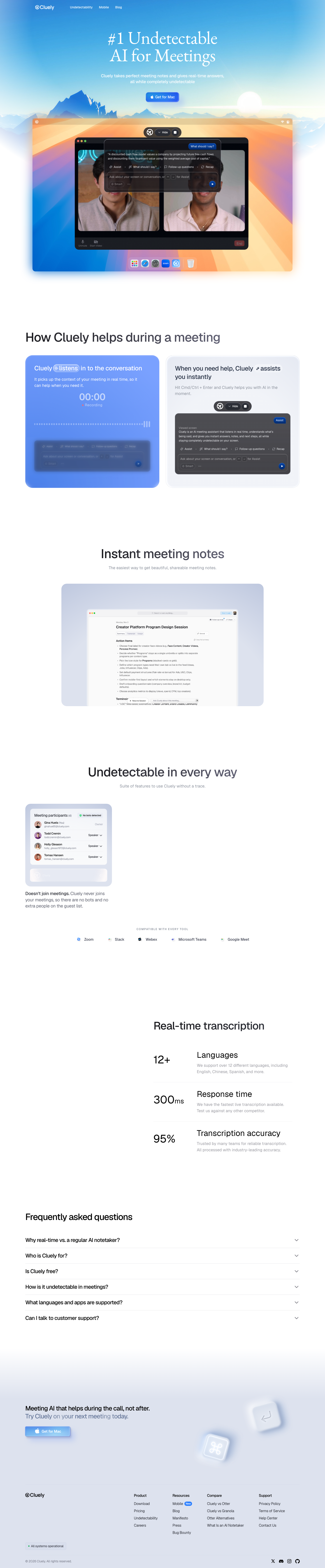 Cluely - mobile full page
