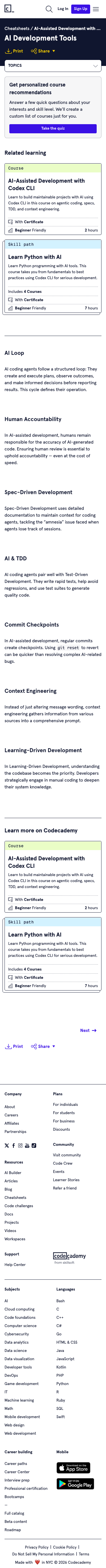 Codecademy - mobile full page