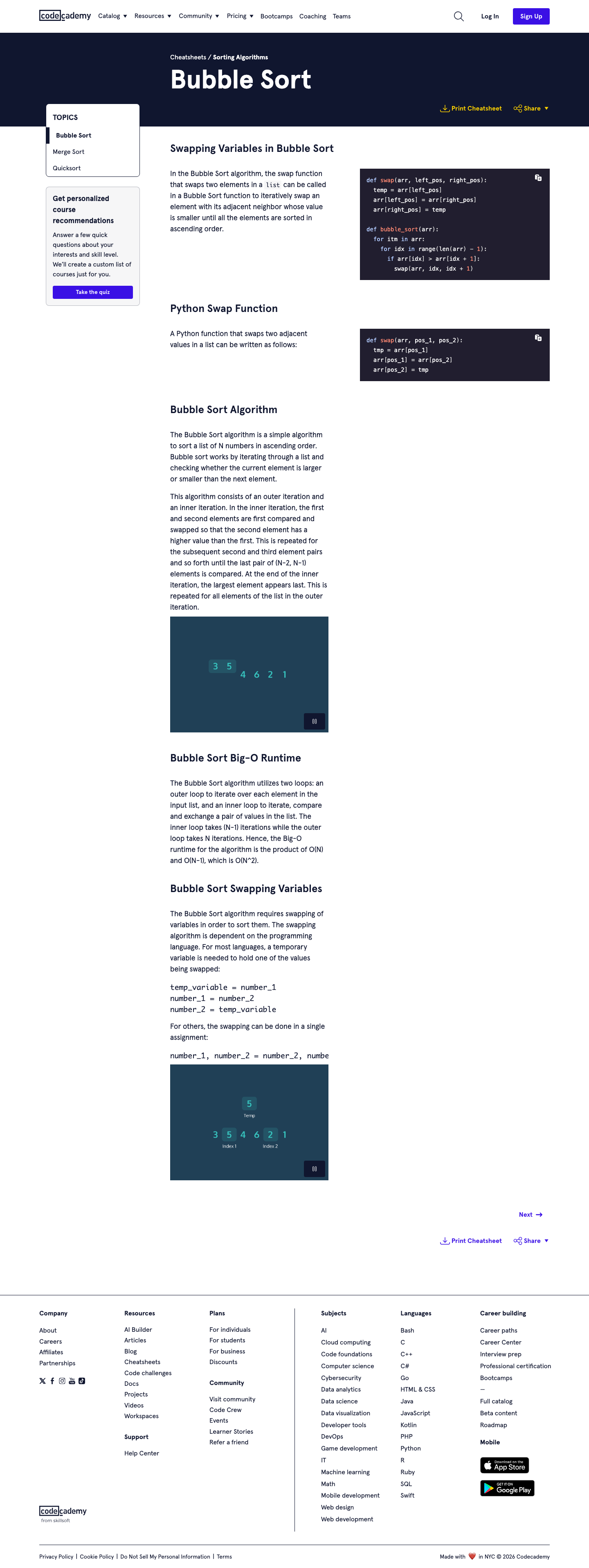 Codecademy - full page scroll