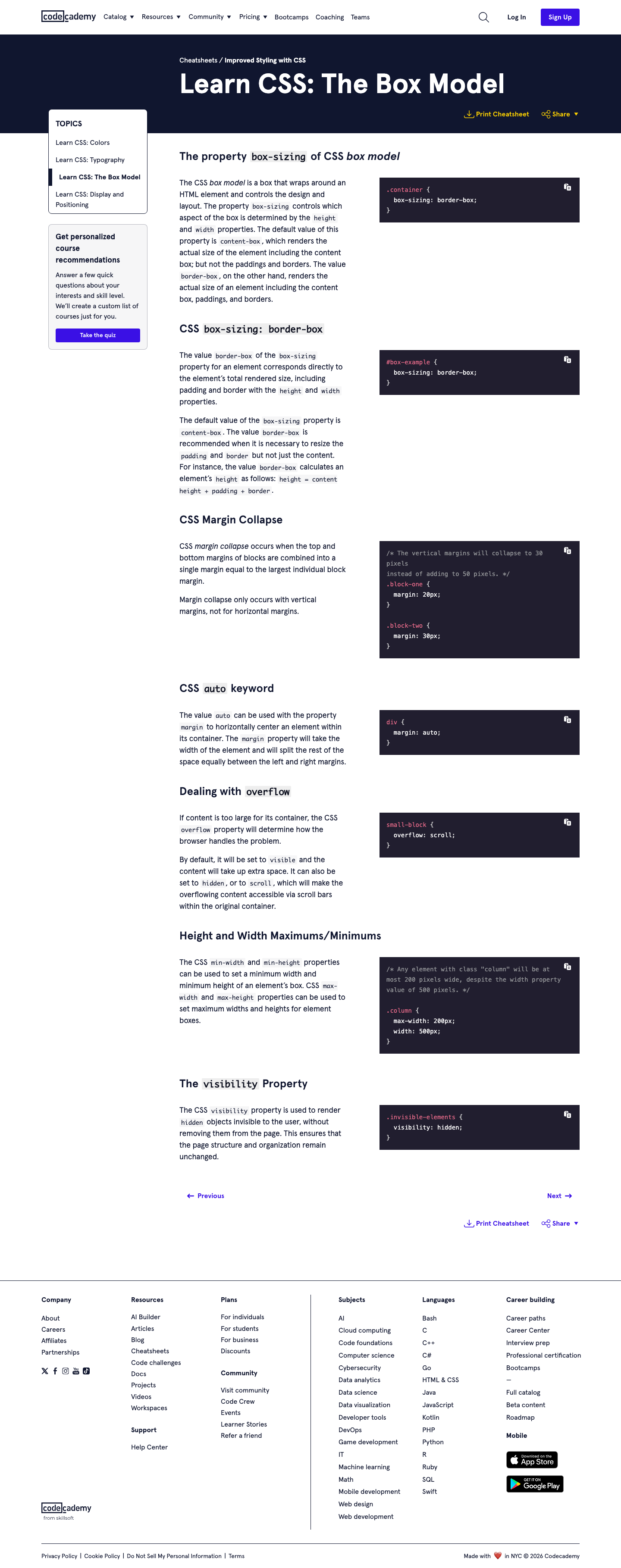Codecademy - full page scroll
