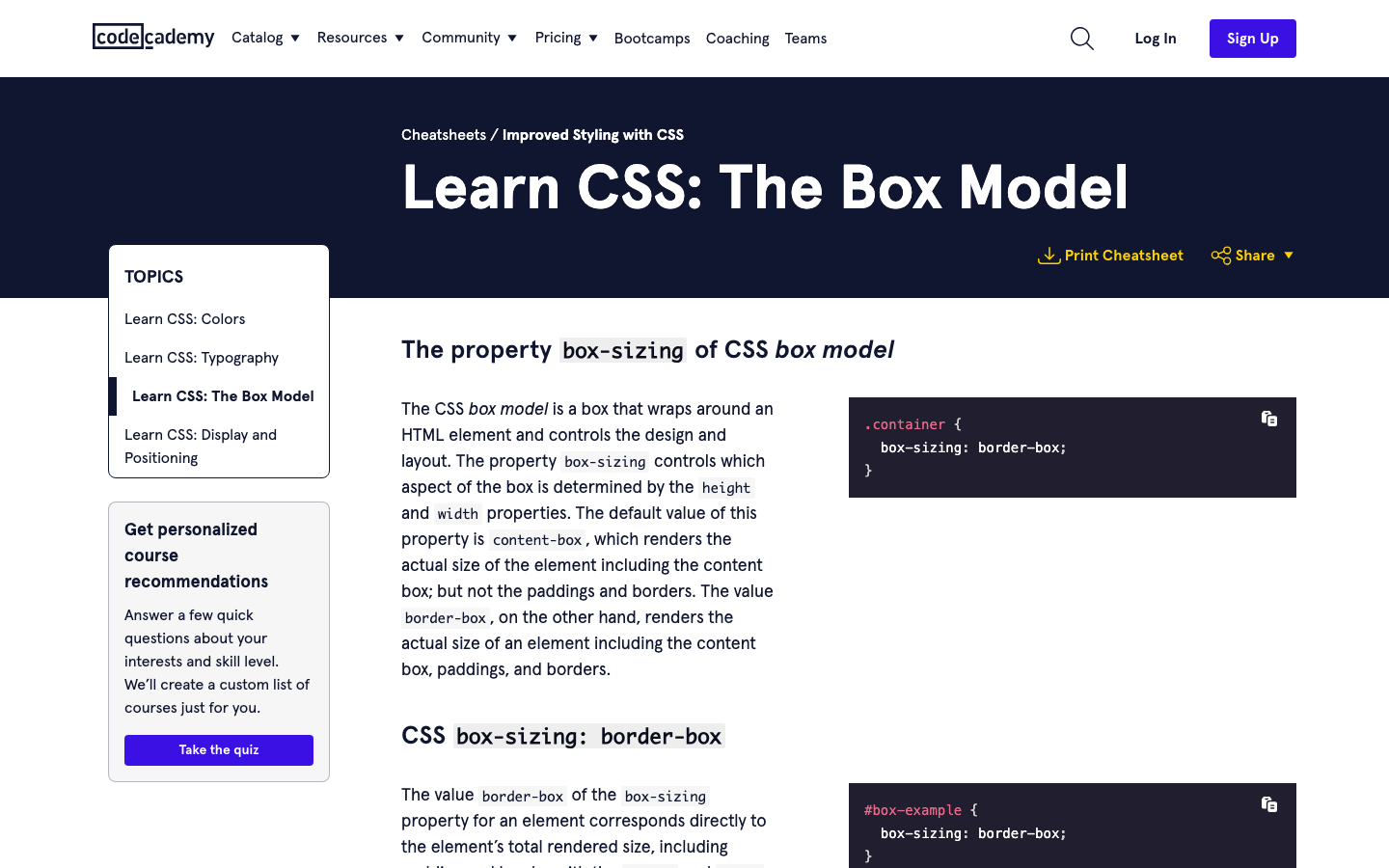 The page uses a clean, spacious layout with a strong emphasis on typography and a limited color palette. The hero section is direct and functional, immediately presenting the core value proposition. The overall feel is efficient and approachable. · coding education, online learning, developer platform, tech training, career development, programming courses, codecademy, team learning