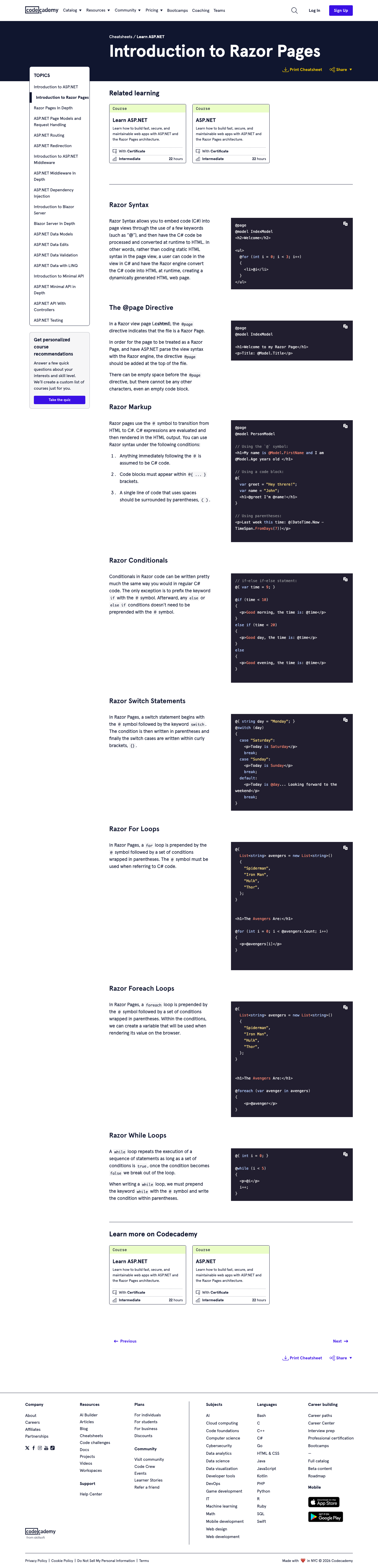 Codecademy - full page scroll