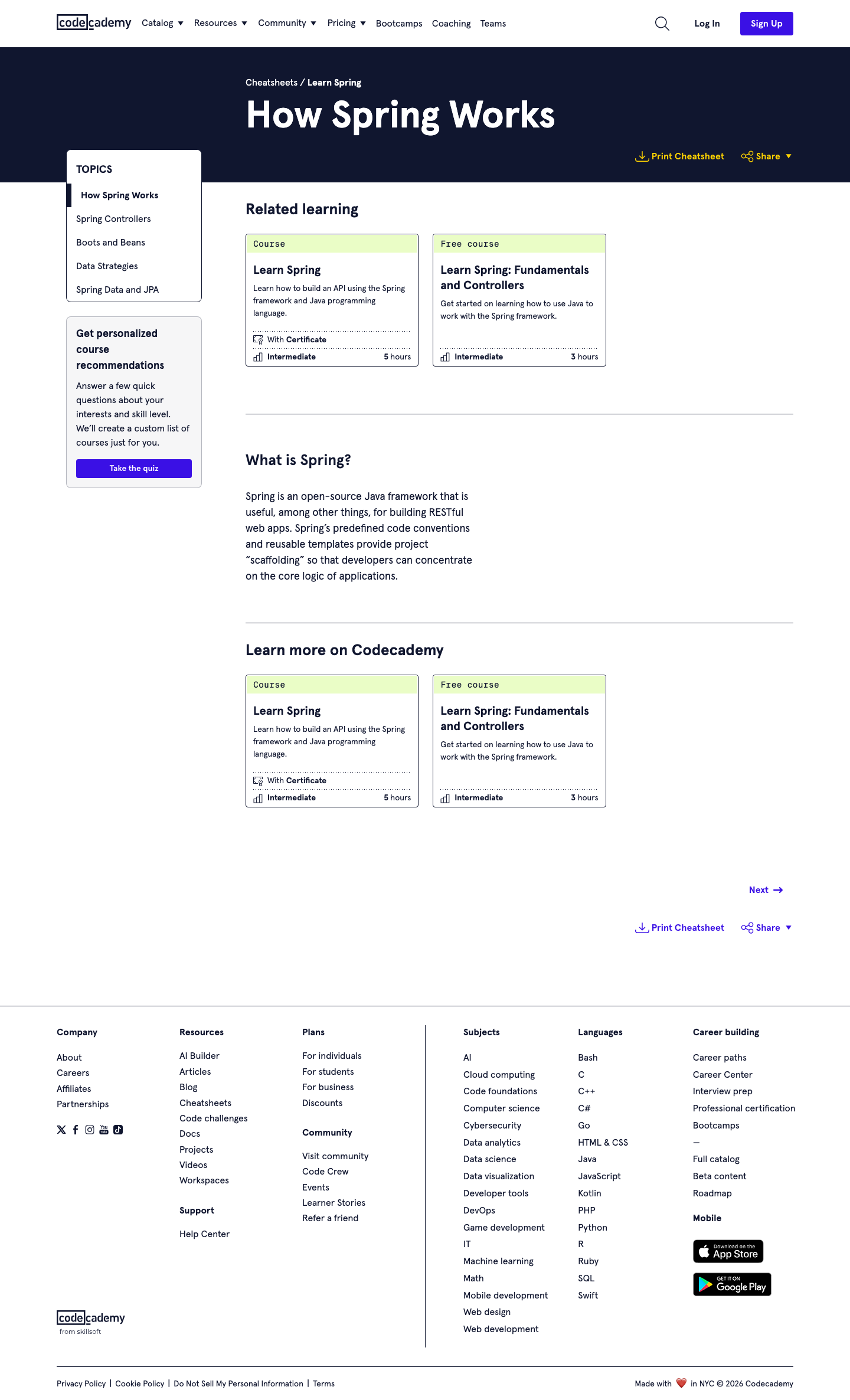 Codecademy - full page scroll