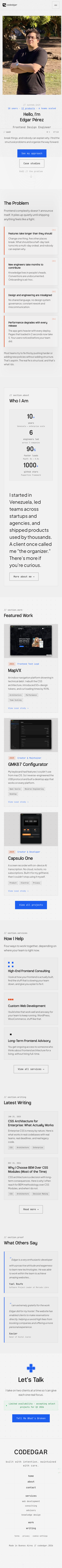 Edgar Pérez | Frontend Design Engineer - mobile full page