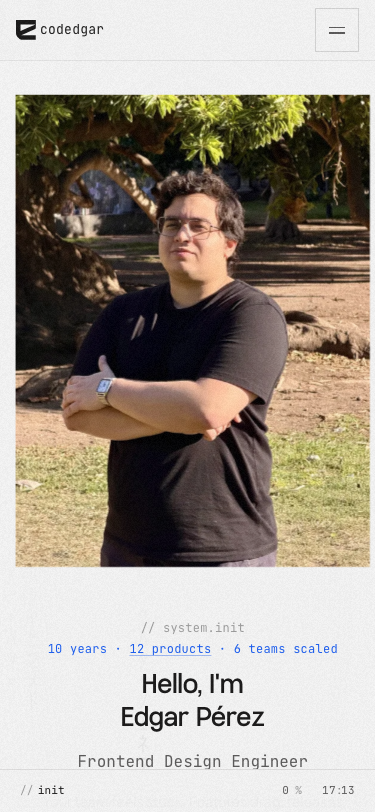 Edgar Pérez | Frontend Design Engineer - mobile