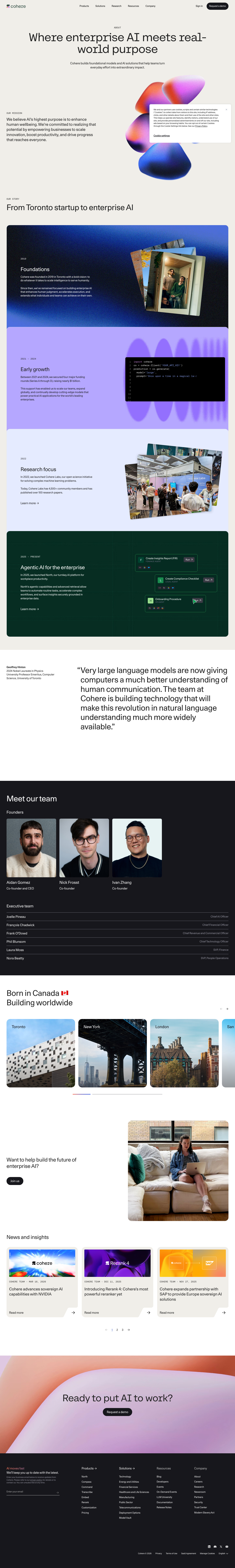 Cohere — About - full page scroll