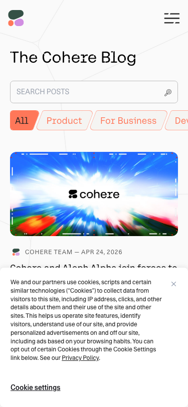 Cohere — Blog - mobile