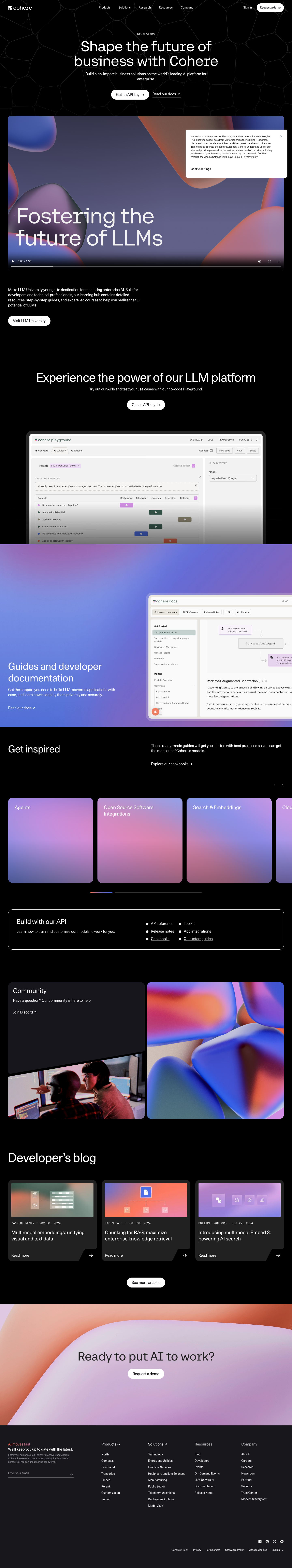 Cohere — Features - full page scroll