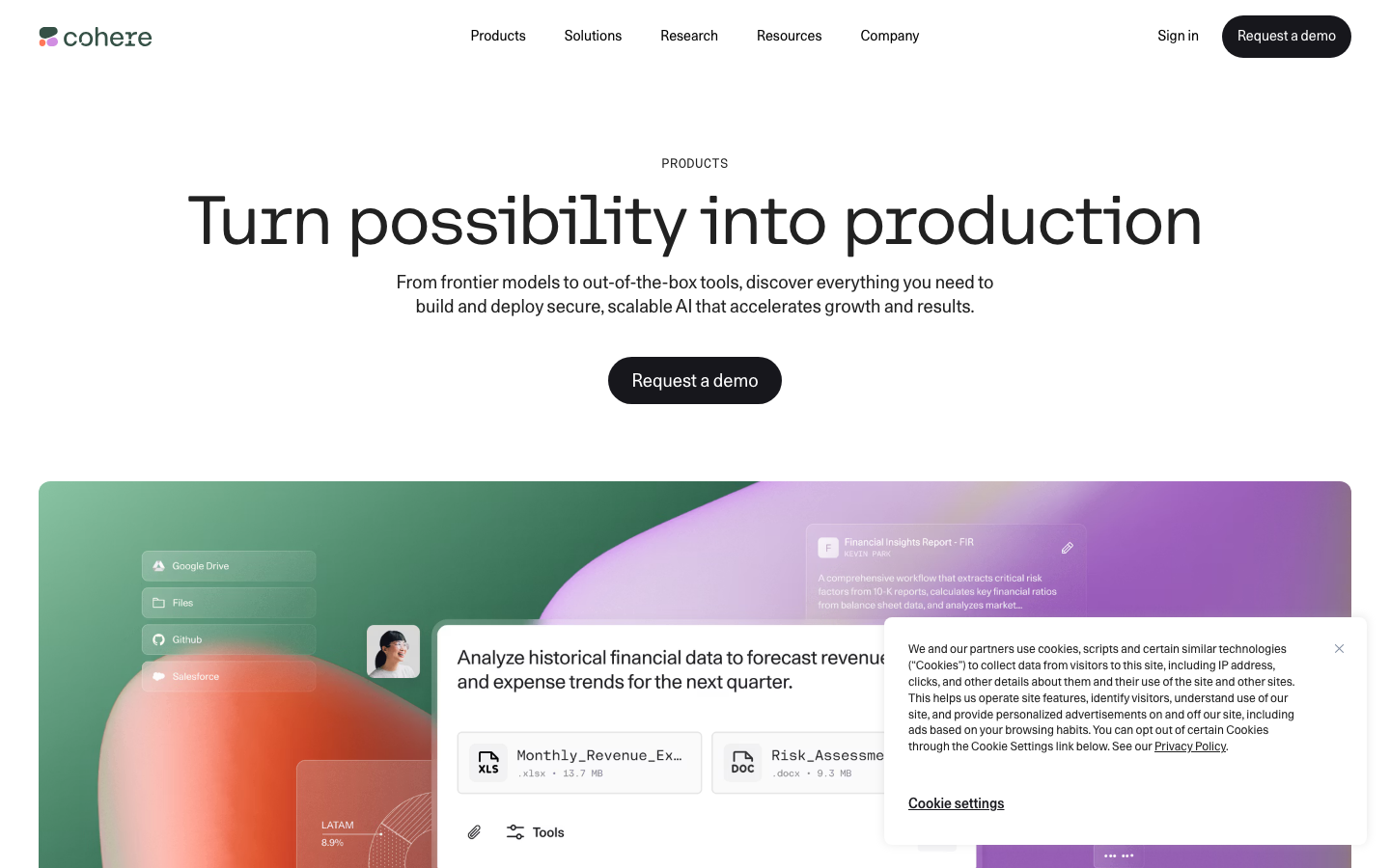 The page prioritizes clarity and functionality with a stark, dark aesthetic. Typography is clean and assertive, emphasizing the brand name and core offering. Visual density is low, focusing attention on the central message. · ai platform, machine learning, dark saas, developer ai, ai tools, technical website, minimal ai, ai solutions