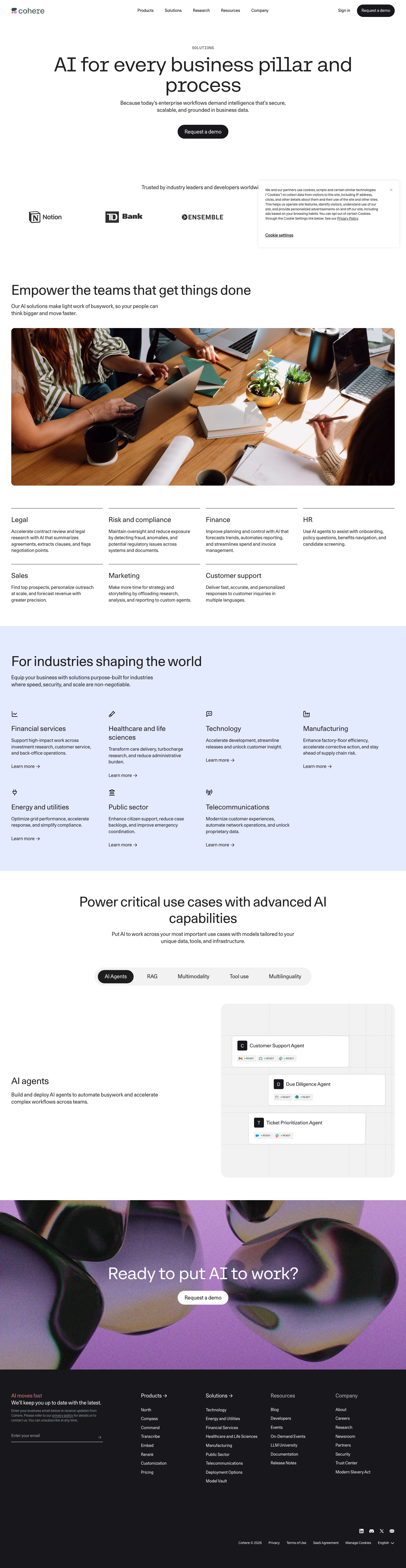 Cohere - full page scroll