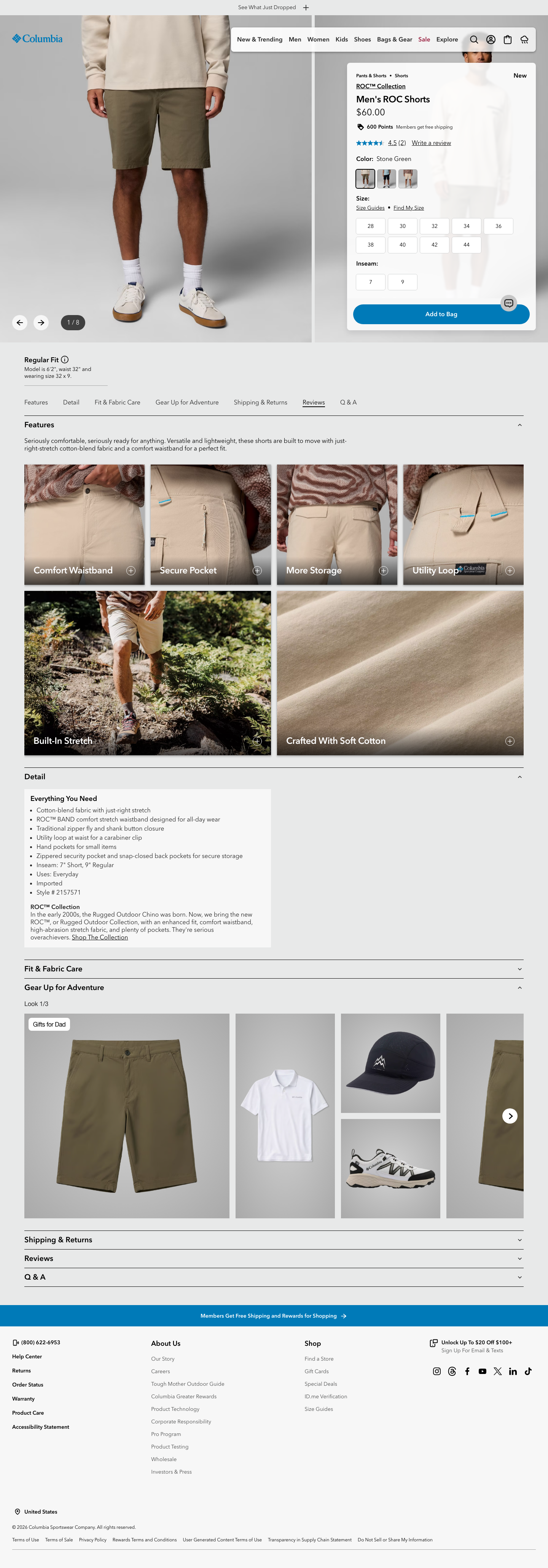 Columbia - full page scroll