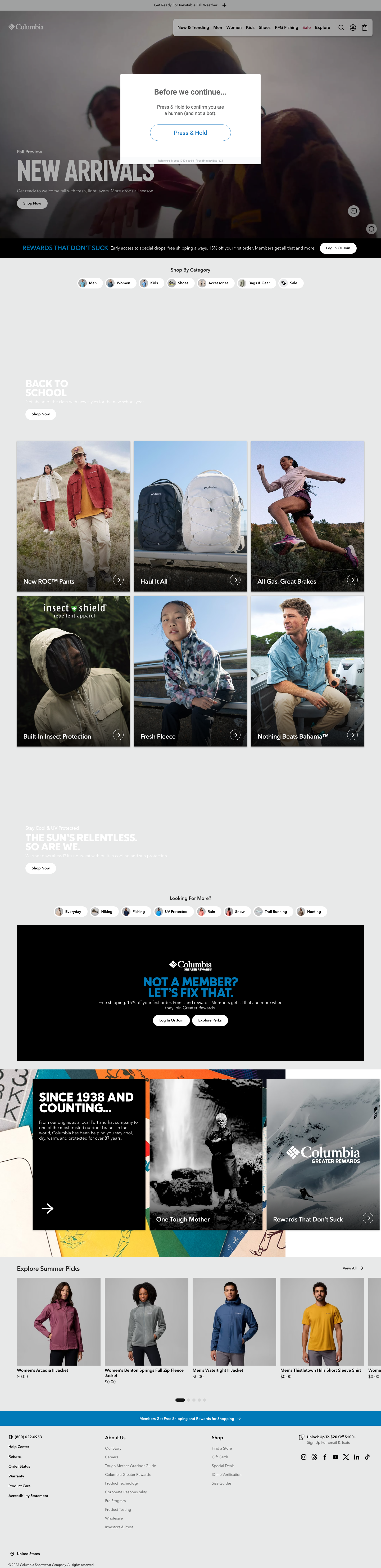 Columbia - mobile full page