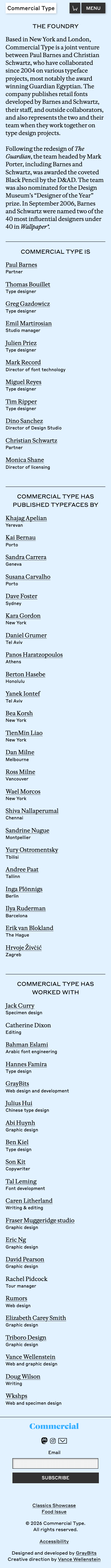 Commercialtype — About - mobile full page