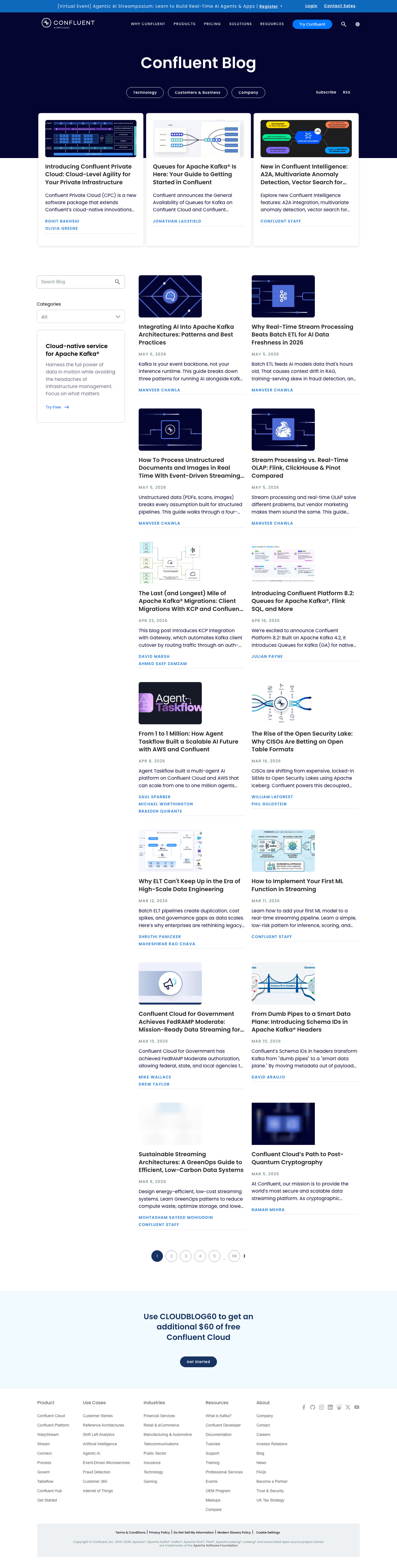 Confluent — Blog - full page scroll