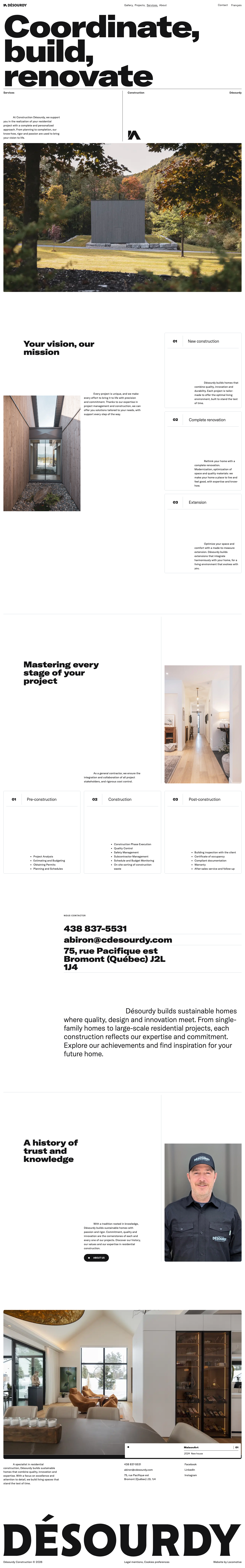 Désourdy · Features - full page scroll