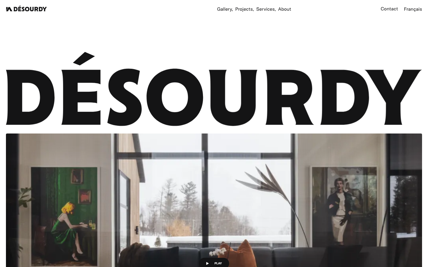 High-contrast layout featuring an oversized, bold sans-serif wordmark that dominates the upper fold. The design balances extreme typographic scale with a cinematic, full-bleed architectural photograph. · architecture hero, bold typography, minimalist luxury, oversized wordmark, editorial layout, high contrast web design