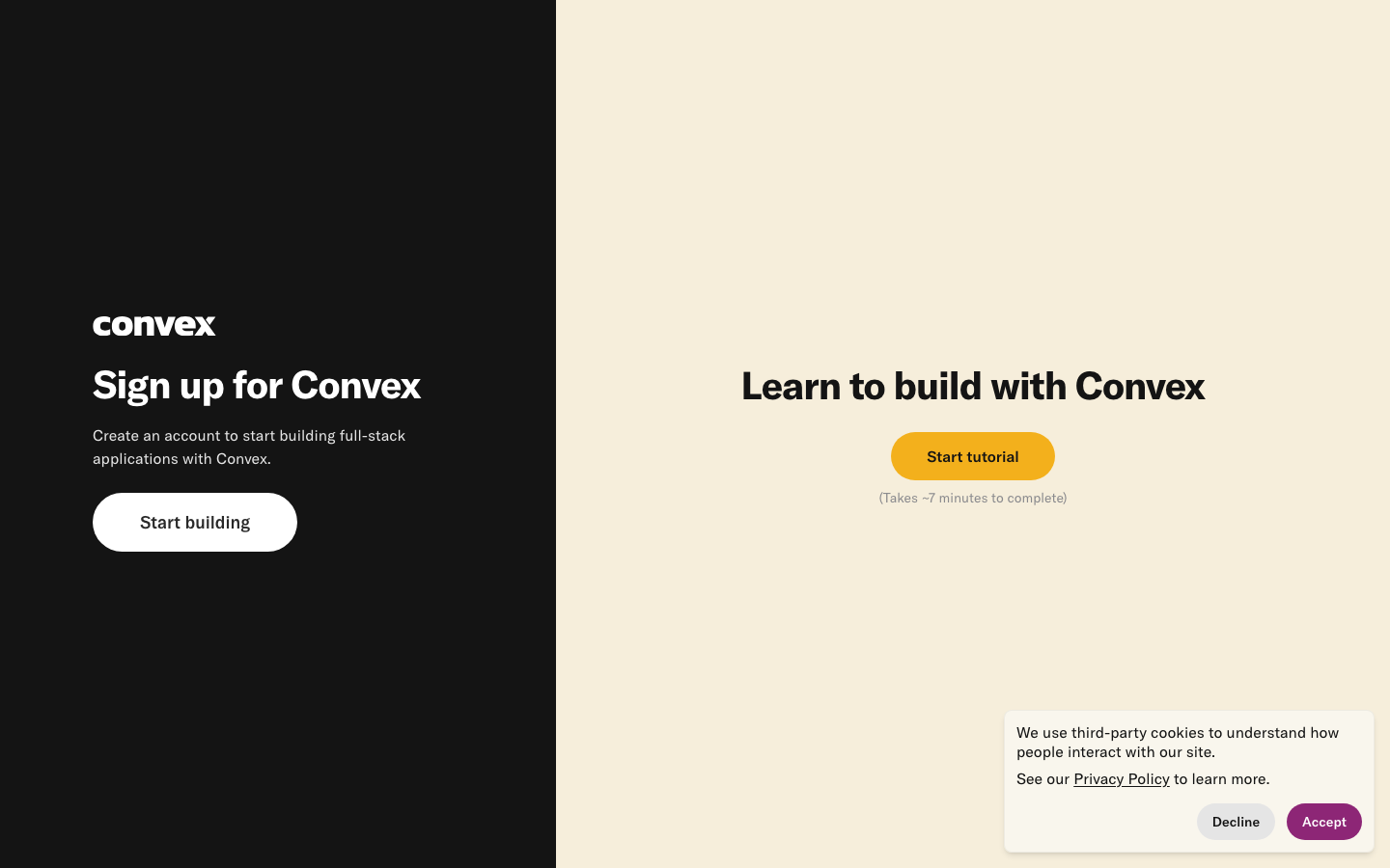 The page prioritizes code examples and documentation, using a dark color palette and clear typography to create a functional and straightforward experience. Visual hierarchy is established through code blocks and concise text. · dark saas, developer tools, code documentation, technical website, ai platform, minimalist design, typescript, javascript, saas platform