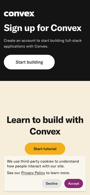 Convex — Sign up - mobile