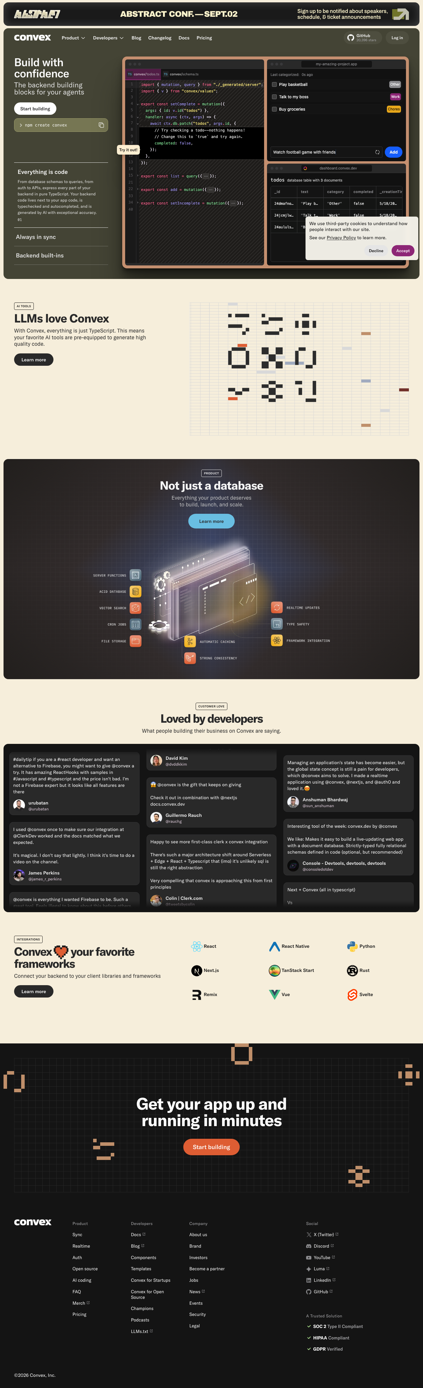 Convex - full page scroll