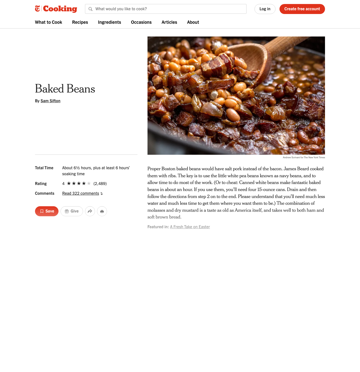 Cooking Nytimes - full page scroll