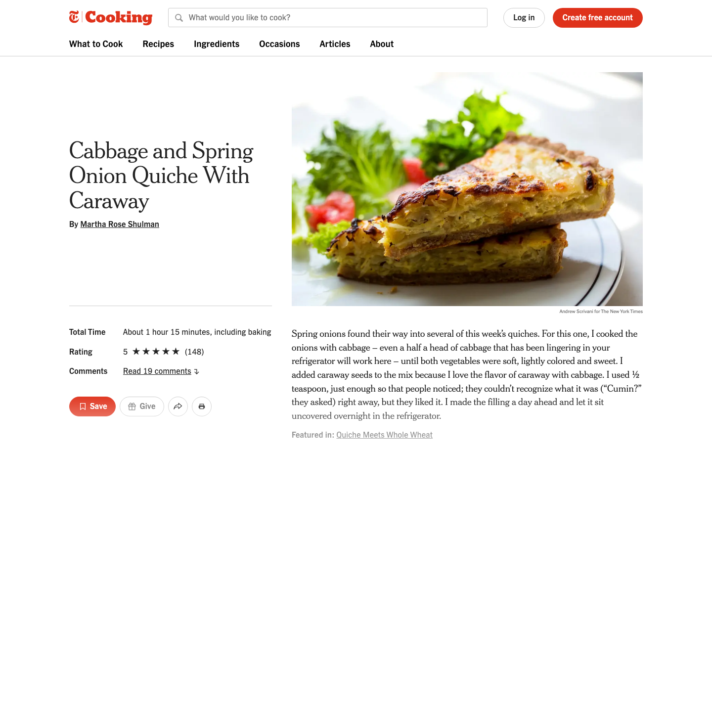 Cooking Nytimes - full page scroll