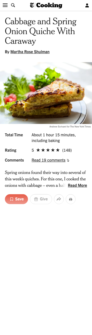 Cooking Nytimes - mobile full page