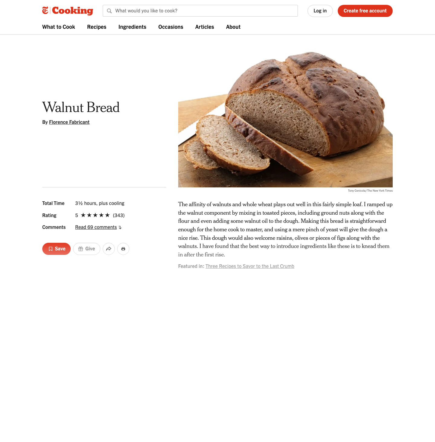 Cooking Nytimes - full page scroll