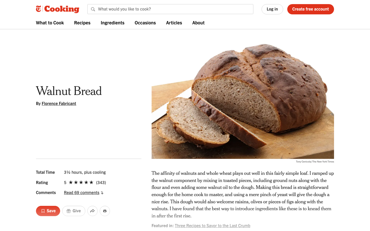 The layout prioritizes visual hierarchy through a grid of food photography and article previews. Clean typography and ample white space create a sense of refined presentation, emphasizing the quality of the content. · food blog, recipe website, cooking magazine, food media, editorial cooking, minimalist food, clean design, food photography, recipe index, culinary website