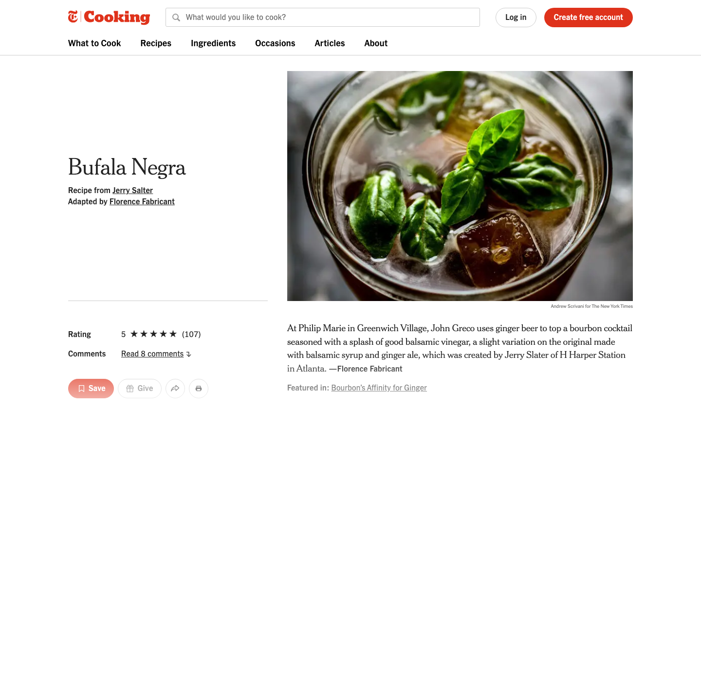 Cooking Nytimes - full page scroll