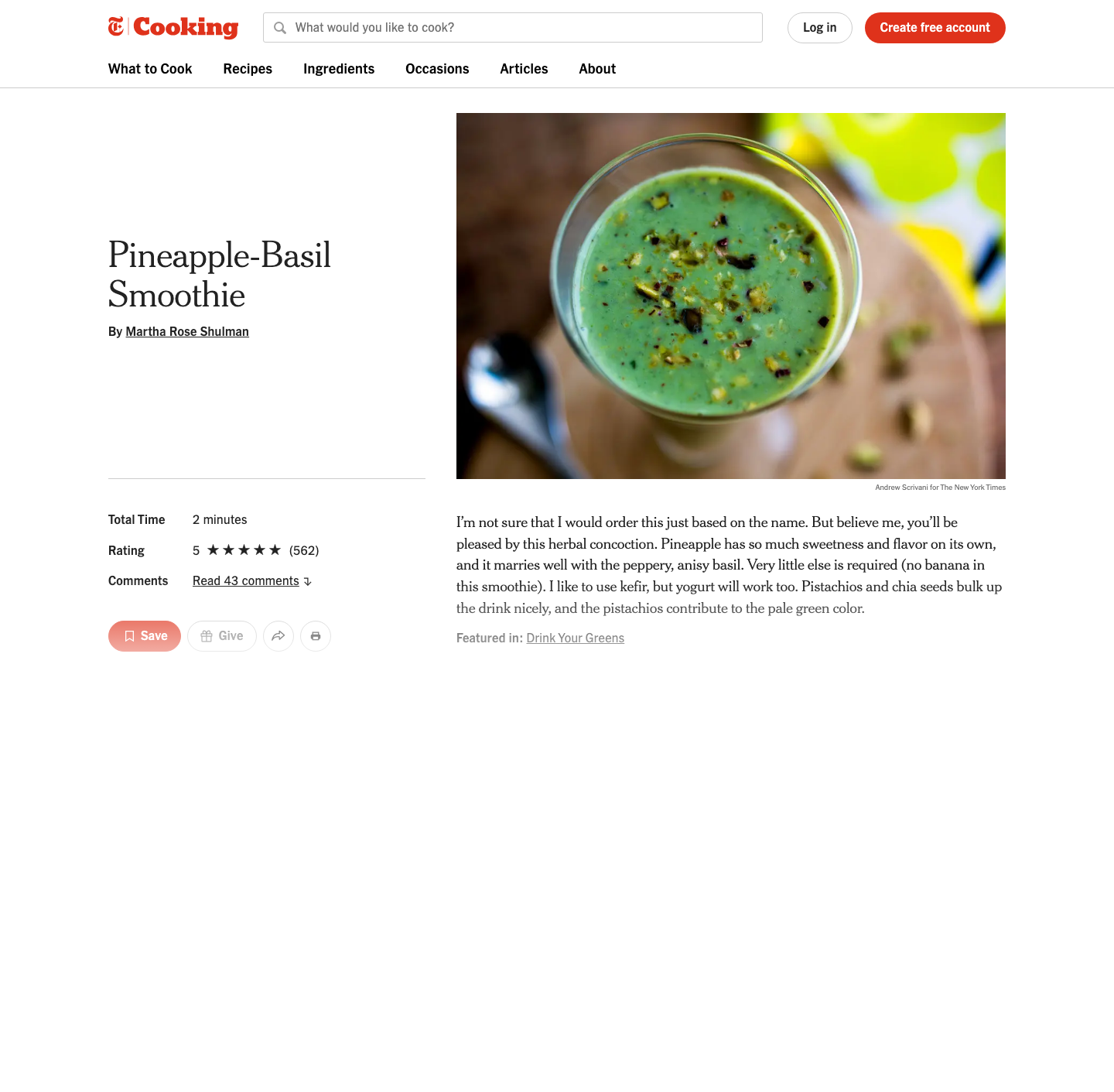 Cooking Nytimes - full page scroll