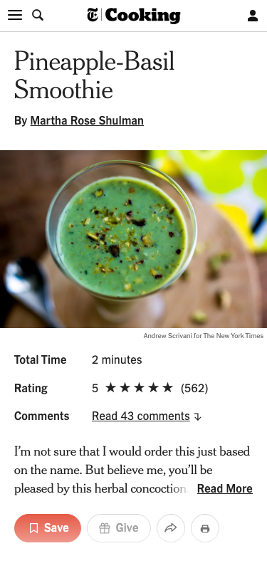 Cooking Nytimes - mobile