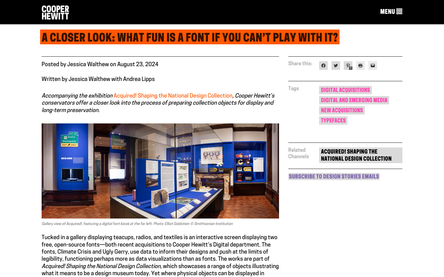 The layout prioritizes visual storytelling through a grid of diverse imagery. Clean typography and ample white space create a sense of calm authority, emphasizing the curated nature of the content. · design museum, art museum, design education, museum website, cultural institution, modern design, contemporary design