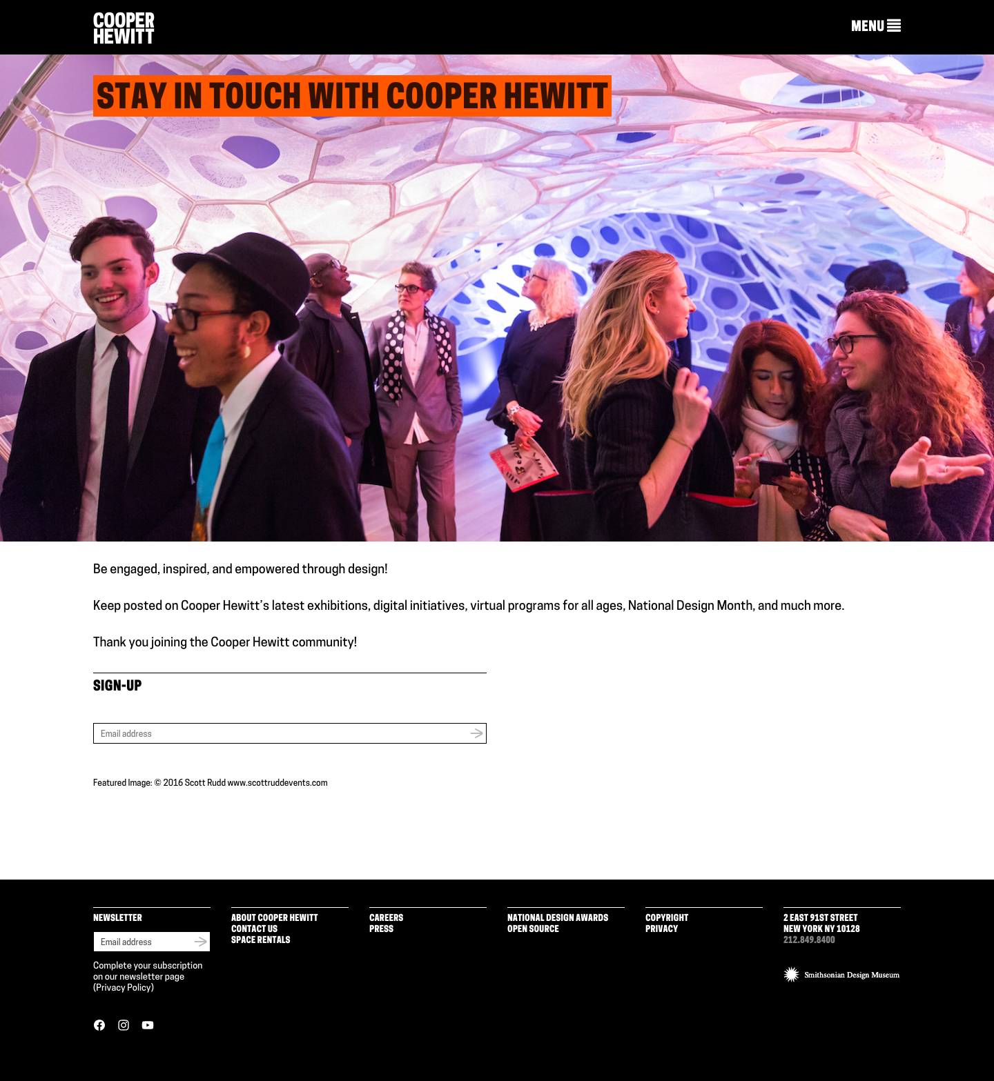 Cooperhewitt — Sign up - full page scroll