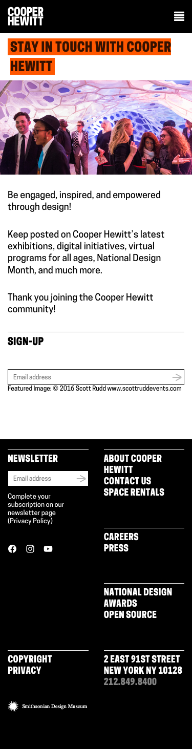 Cooperhewitt — Sign up - mobile full page