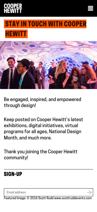 Cooperhewitt — Sign up - mobile