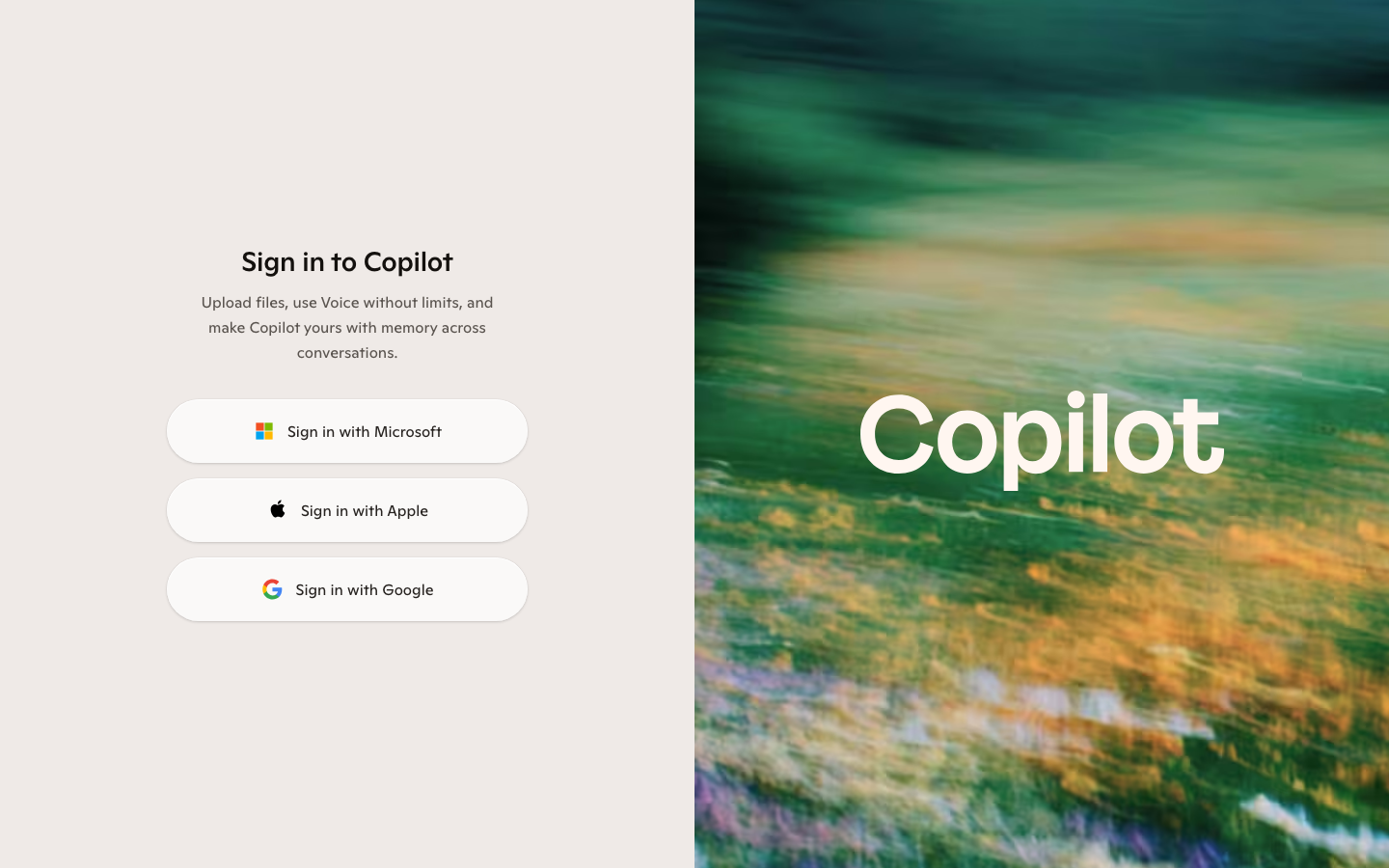 Copilot Microsoft - mobile full page