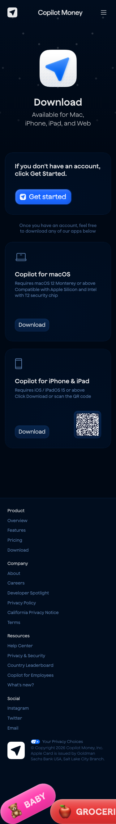 Copilot Money - mobile full page