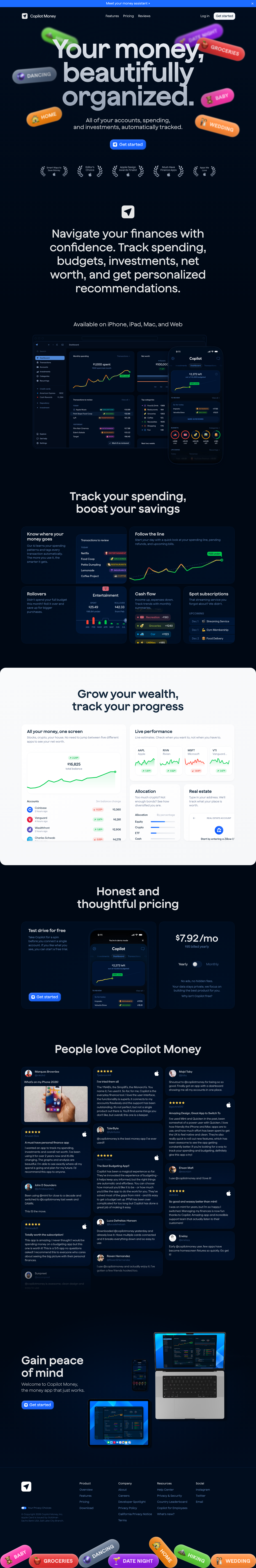 Copilot Money - full page scroll