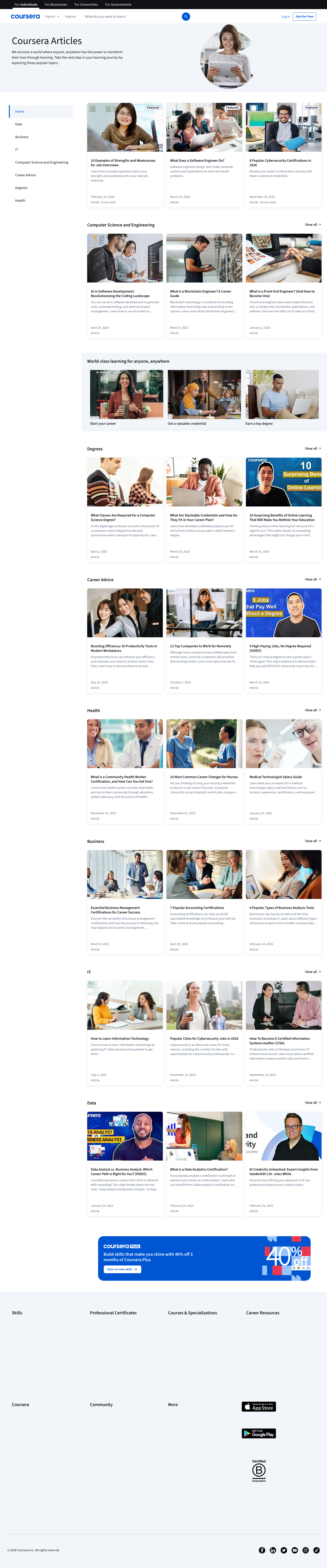 Coursera - full page scroll