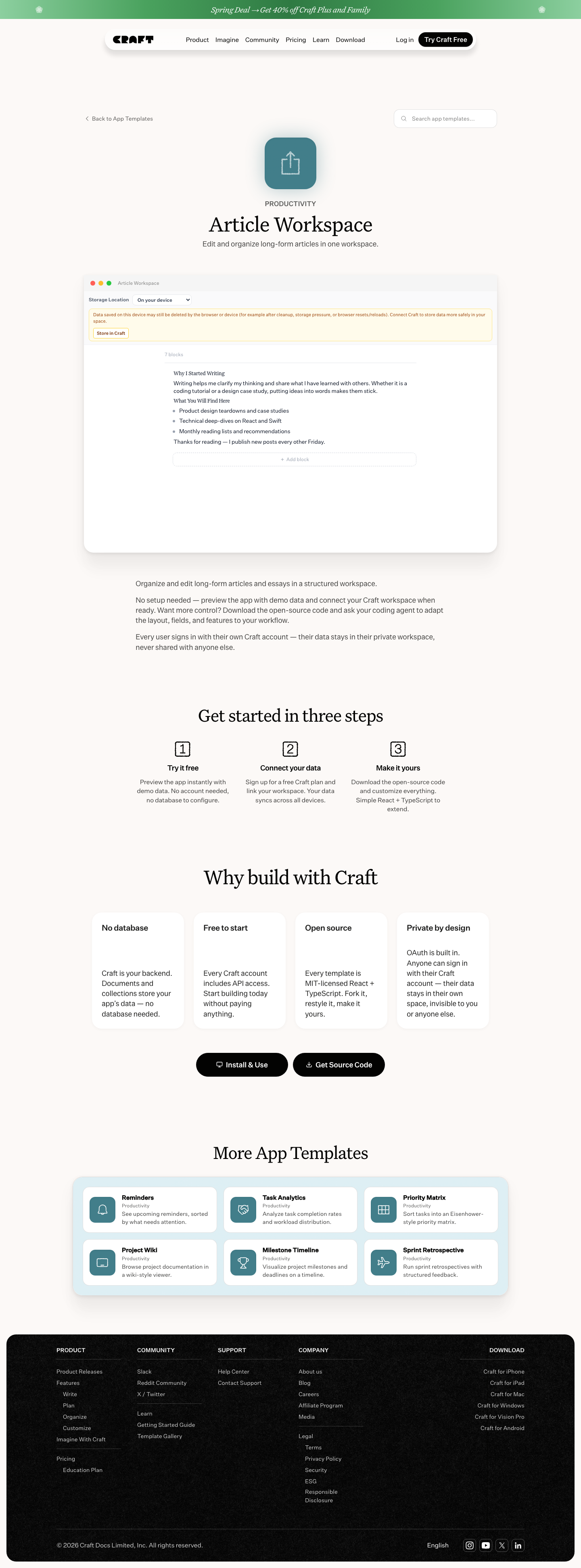 Craft Do - full page scroll