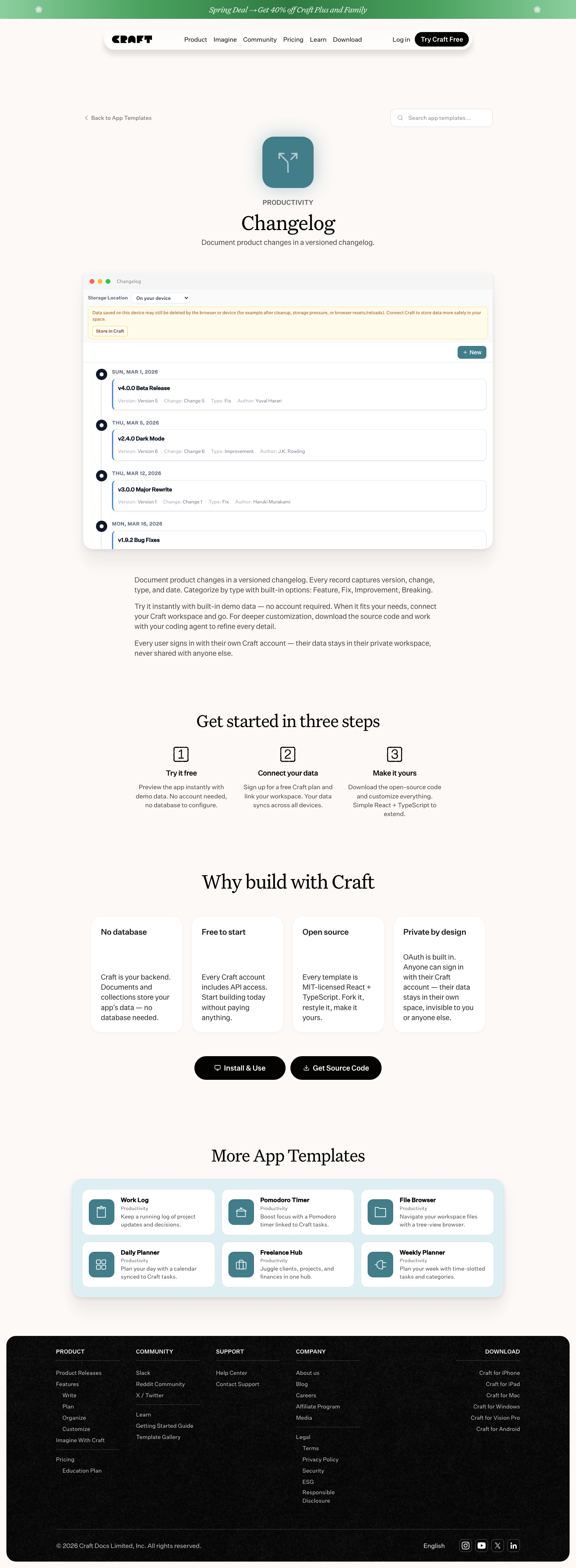 Craft Do - full page scroll