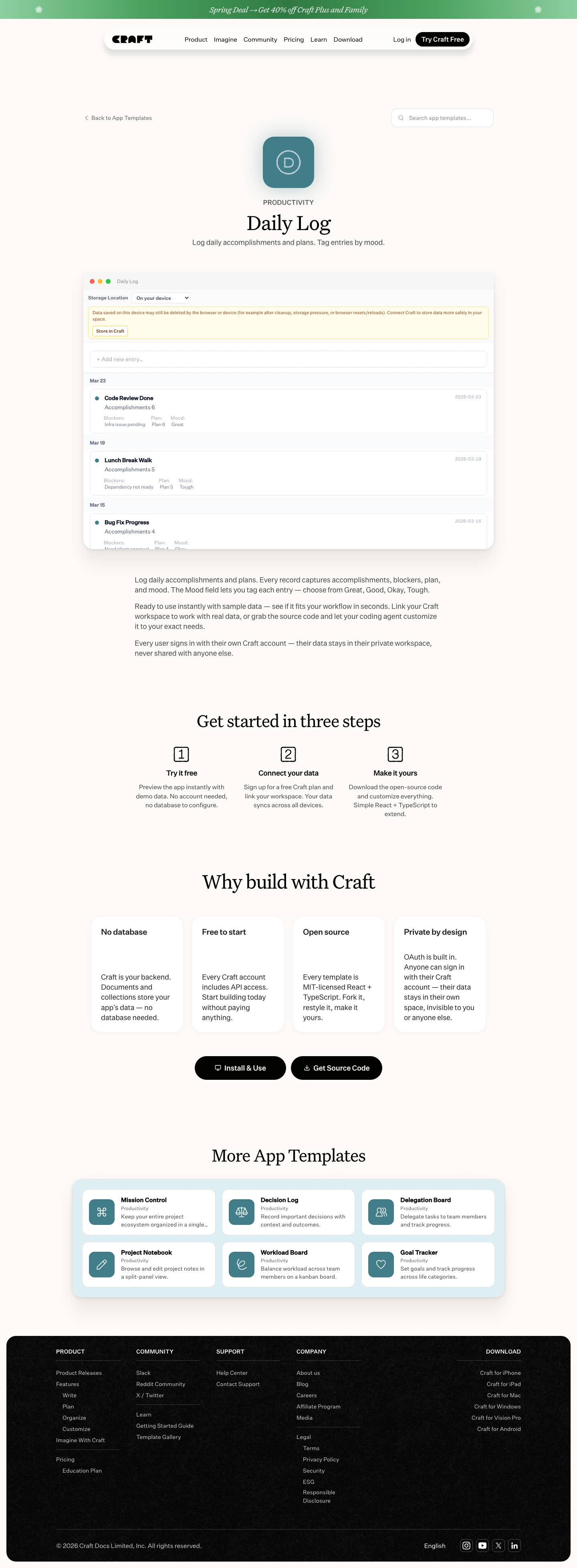 Craft Do - full page scroll