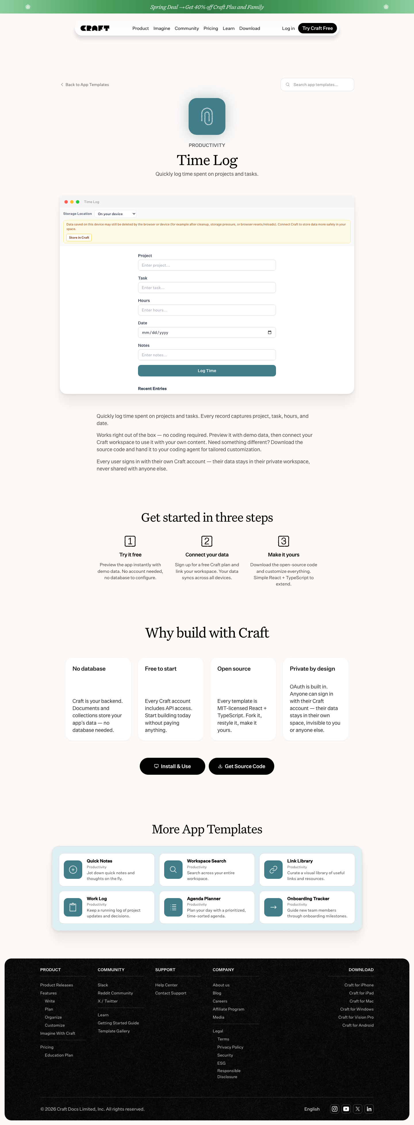 Craft Do - full page scroll