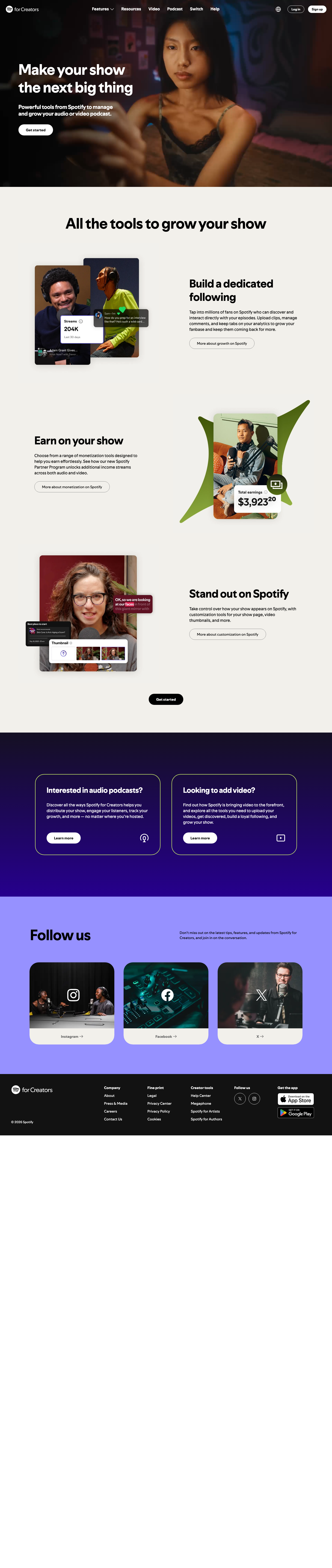 Creators Spotify - mobile full page