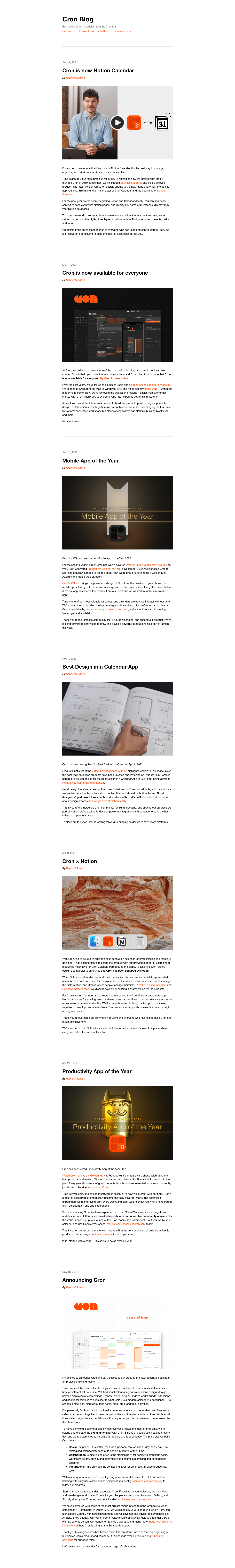 Cron — Blog - full page scroll