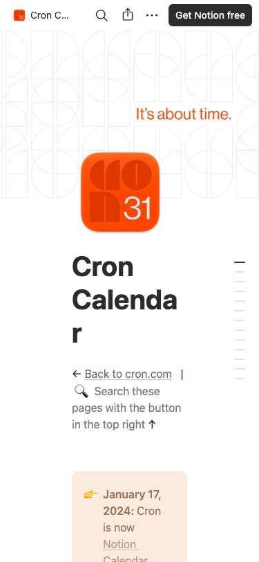 Cron — Docs - mobile full page
